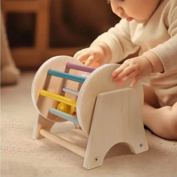 Wooden Baby Handheld Bell Set: Sensory Rattle Teether for Early Development & Soothing - Little Fashion