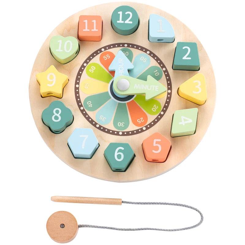 Wooden Educational Shape Sorting Clock - Little Fashion