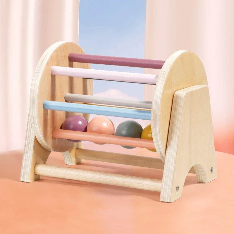 Wooden Montessori Spinning Drum:Early Education Toy for Baby Development (1-3Y) - Little Fashion