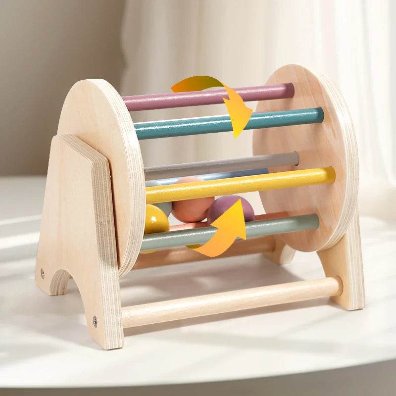 Wooden Montessori Spinning Drum:Early Education Toy for Baby Development (1-3Y) - Little Fashion