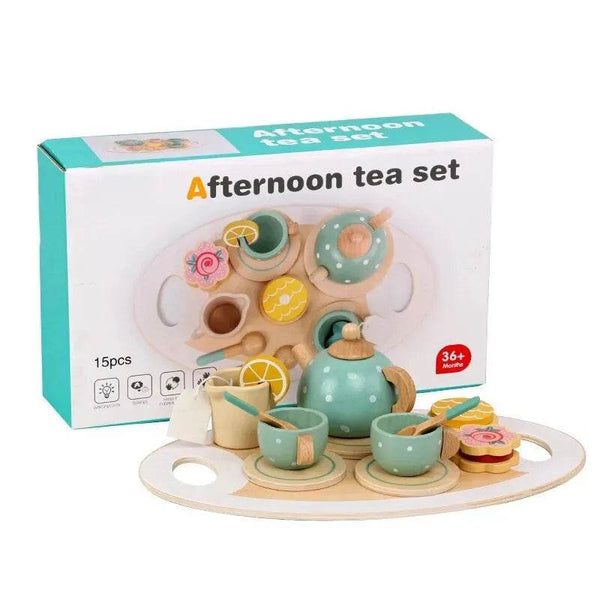 Wooden Tea Set for Kids - Pretend Play & Role Playing Toys - Little Fashion