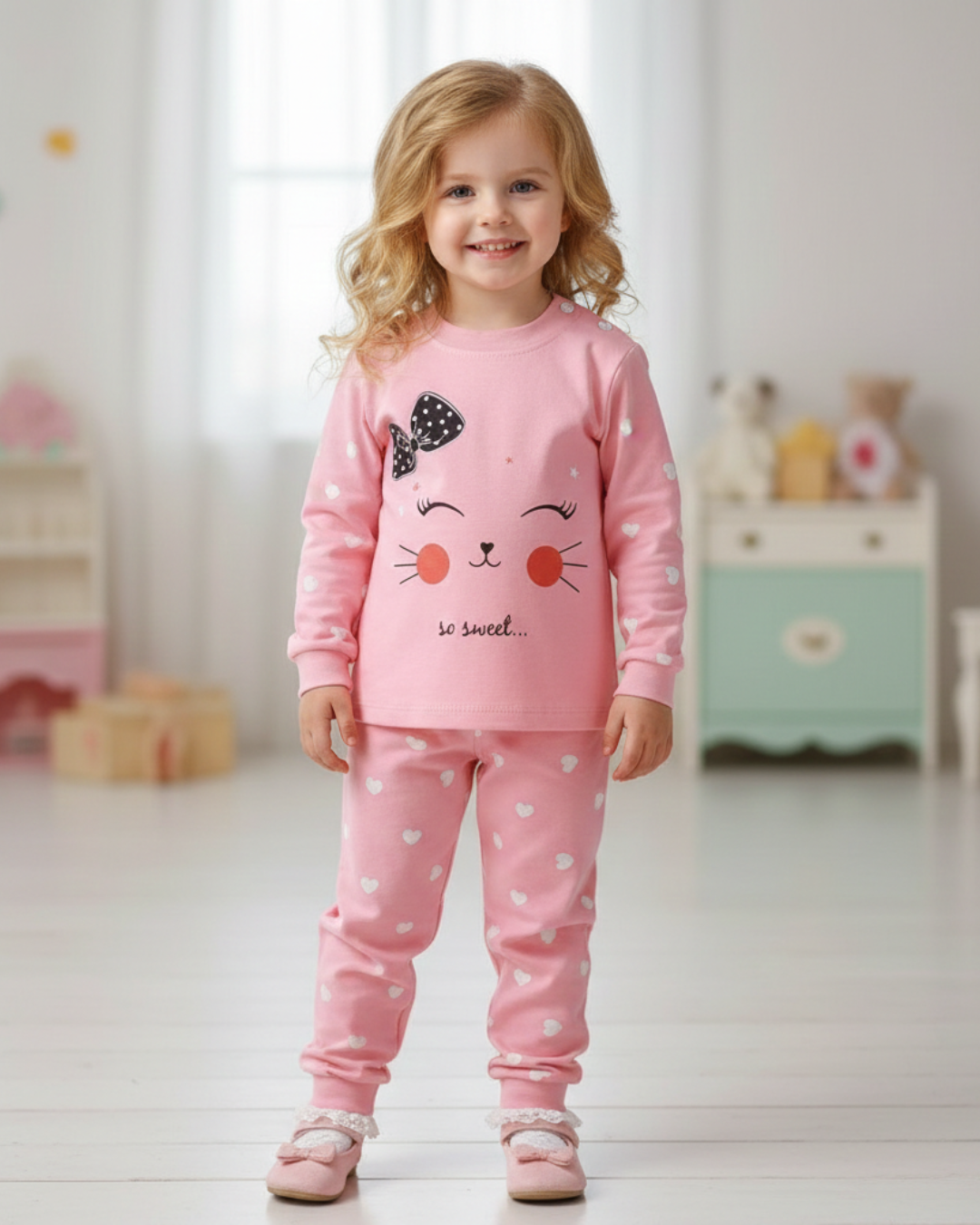 Autumn Baby Girl Sleepwear Set: Tops & Pants